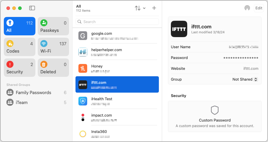 Photo of Apples New Passwords App