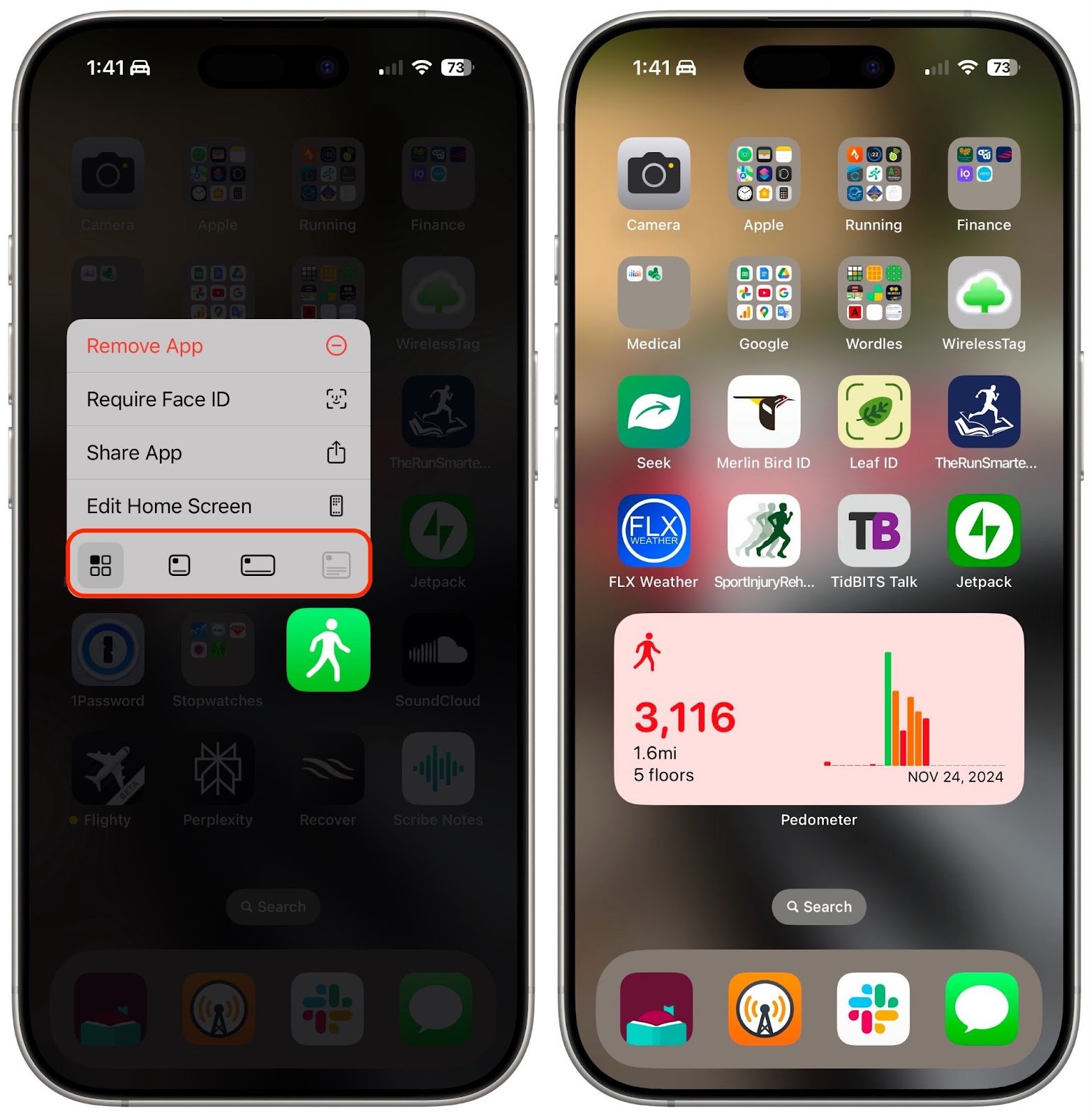 Customizing App Widget Sizes on iPhone
